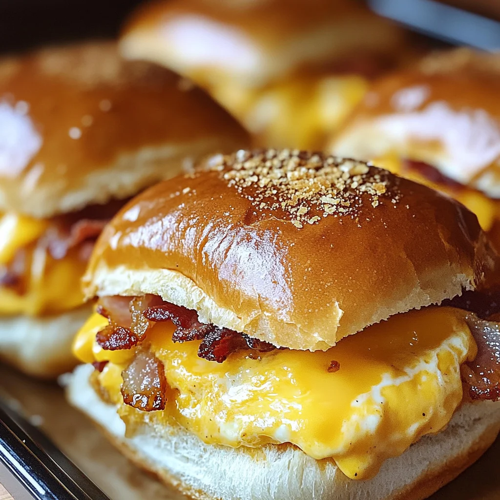 Crack Breakfast Sliders (Turkey Bacon Egg & Cheese)