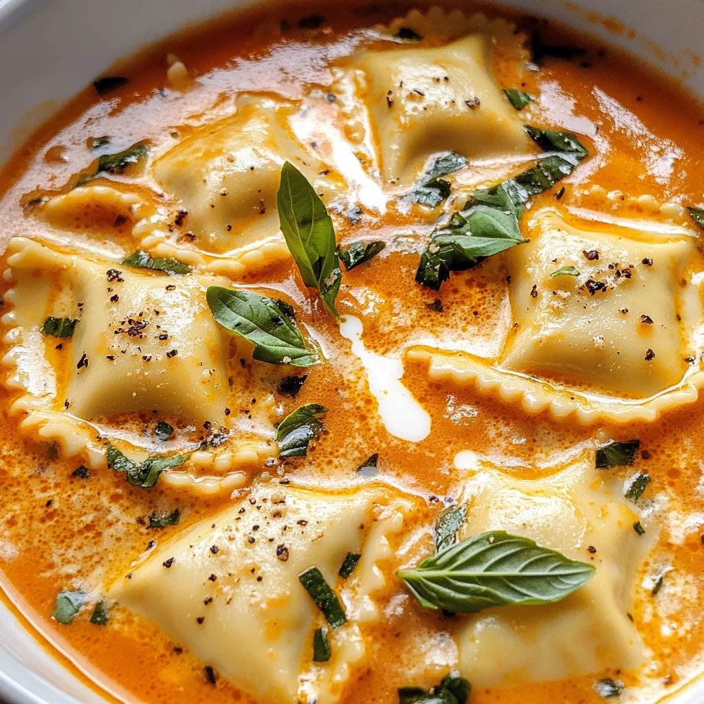 Creamy Tuscan Ravioli Soup