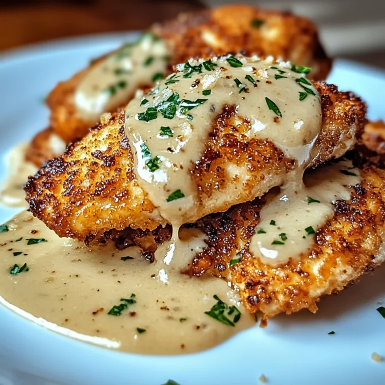 Crispy Parmesan Chicken with a Rich Garlic Sauce - Easy Dinner Idea