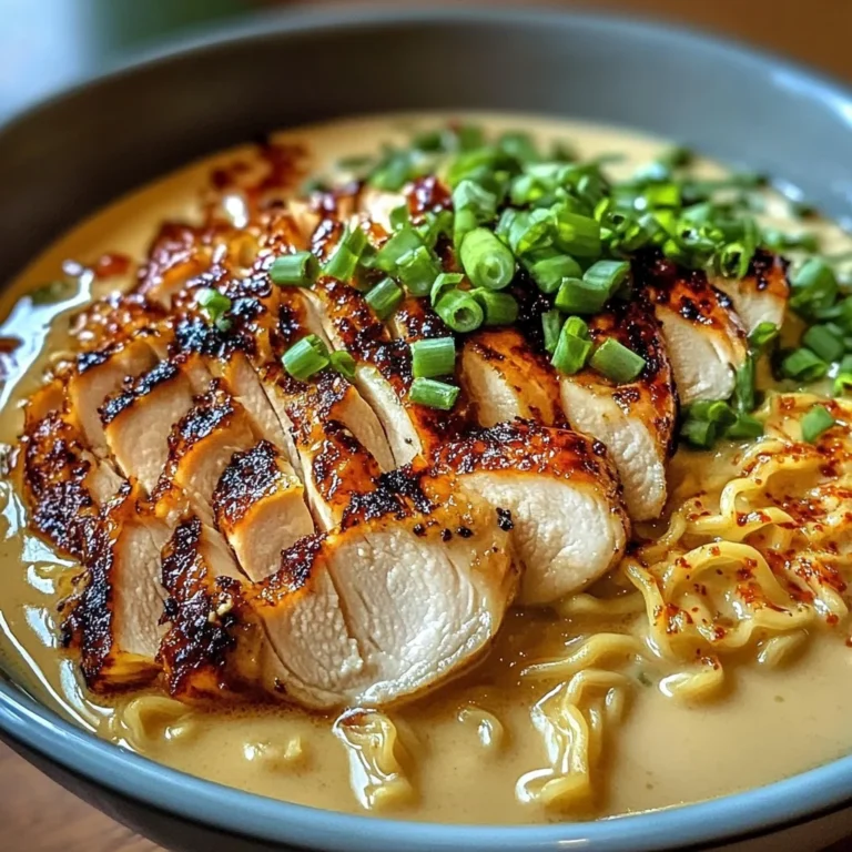Fiery Chicken Ramen with Creamy Garlic Sauce