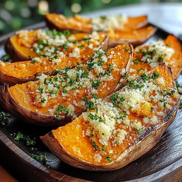 Garlic Parmesan Sweet Potato Wedges