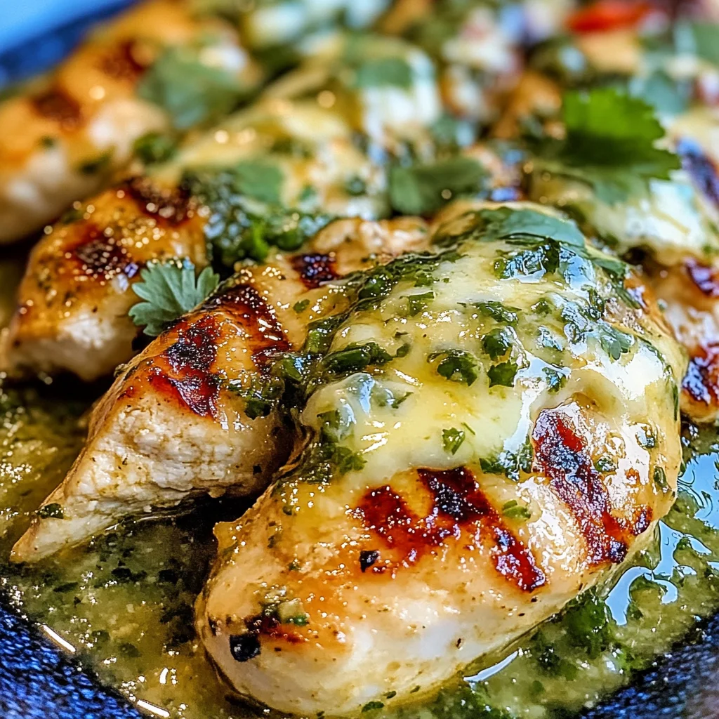 Grilled Salsa Verde Pepper Jack Chicken
