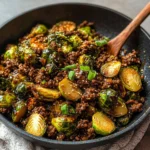 Ground Beef and Brussels Sprouts