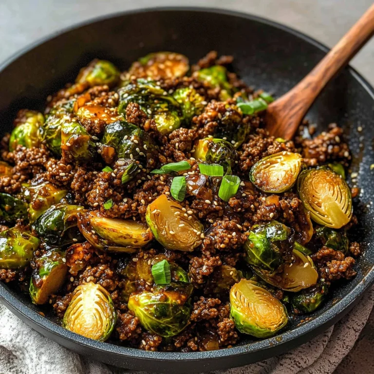 Ground Beef and Brussels Sprouts