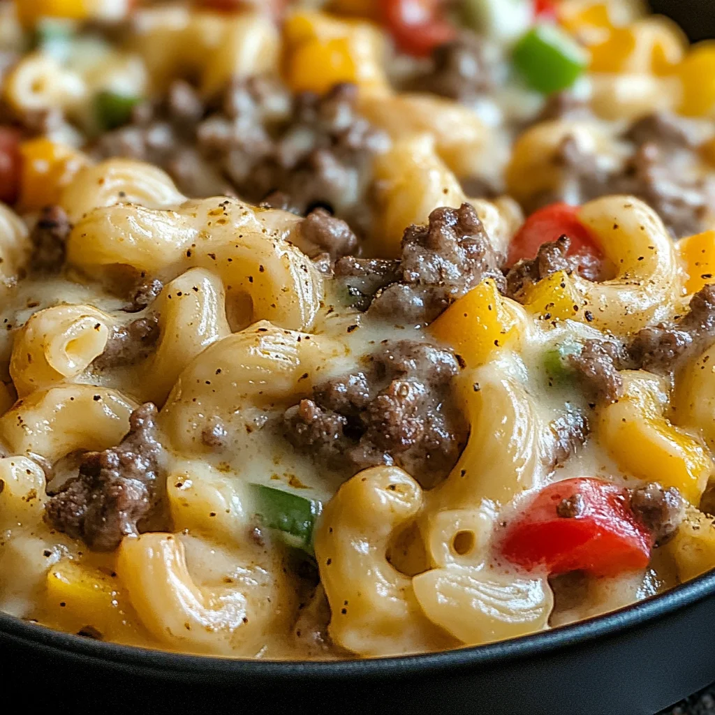 High-Protein Creamy Philly Cheesesteak Mac & Cheese