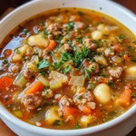 Italian Vegetable Soup with Spicy Sausage