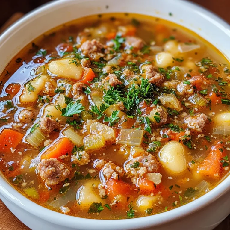 Italian Vegetable Soup with Spicy Sausage