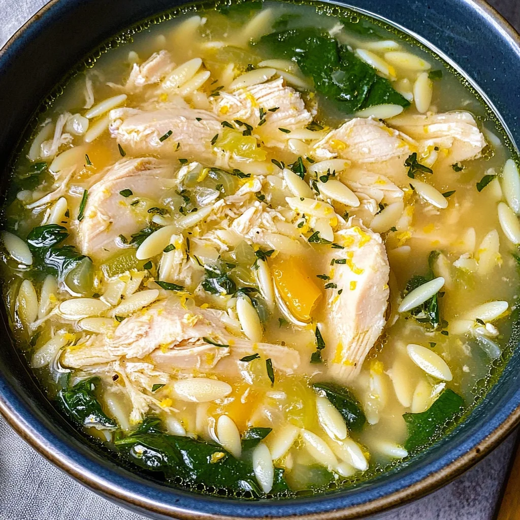 Lemon Chicken Orzo Soup