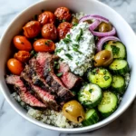 Mediterranean Steak Bowl with Tzatziki