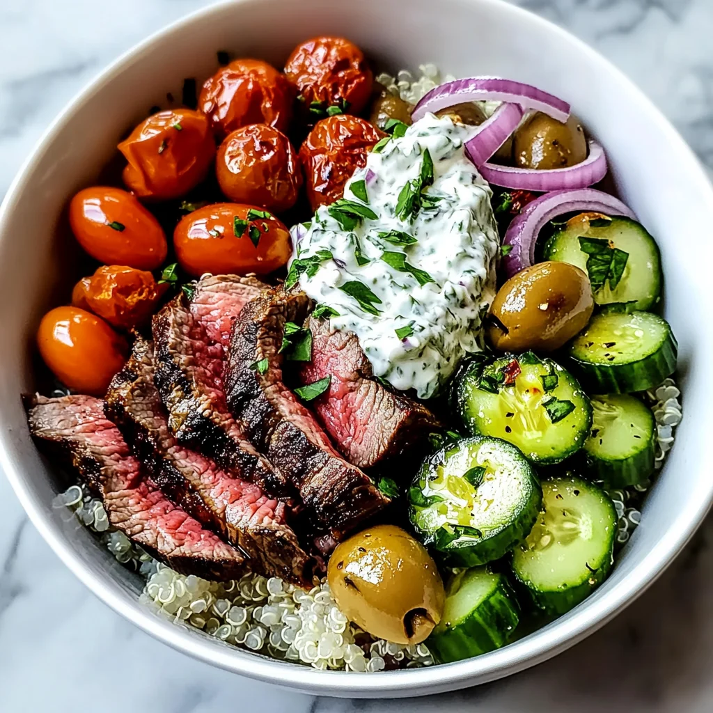 Mediterranean Steak Bowl with Tzatziki