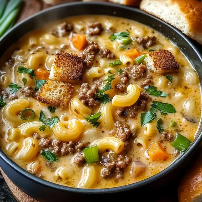 One Pot Macaroni Cheeseburger Soup
