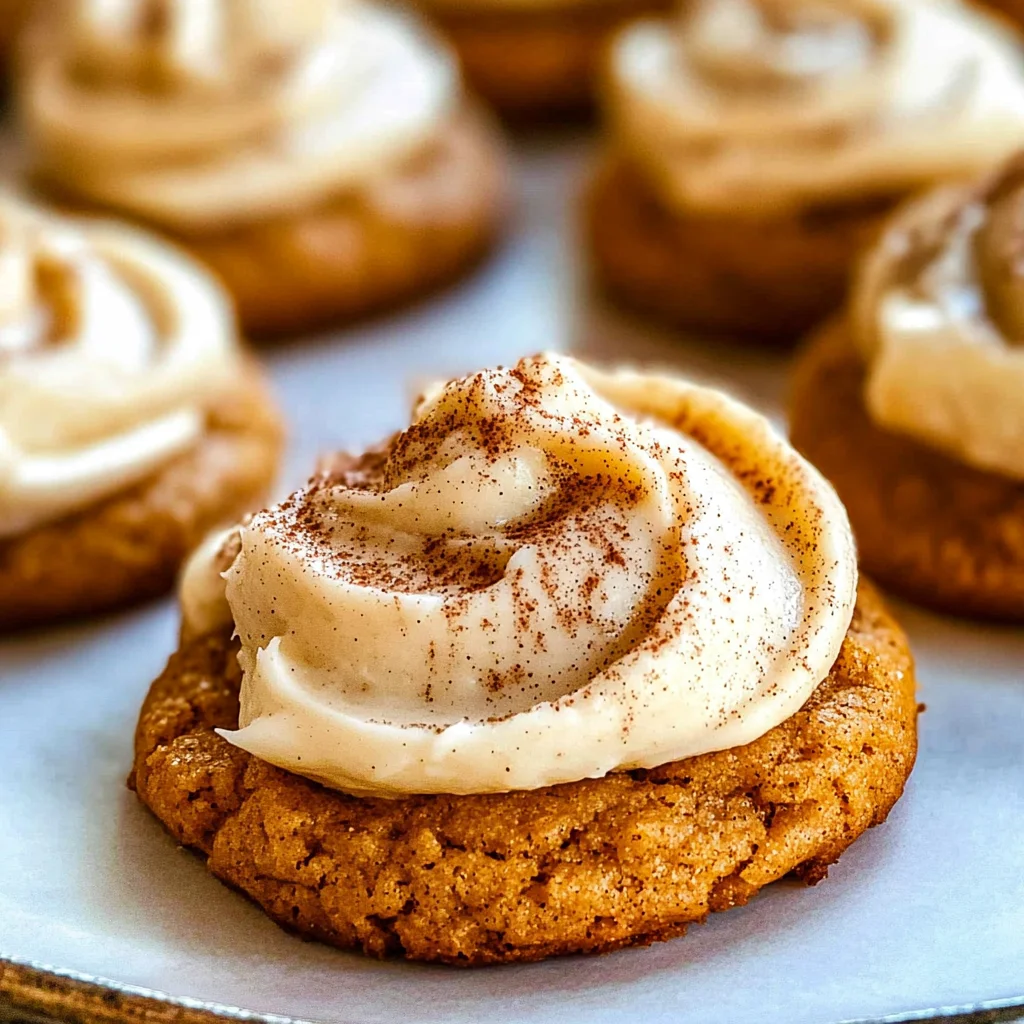 Pumpkin Cookies with Cream Cheese Frosting