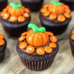 Pumpkin M&M Mini Cupcakes