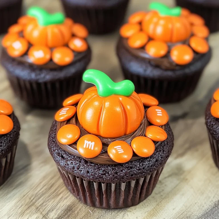 Pumpkin M&M Mini Cupcakes