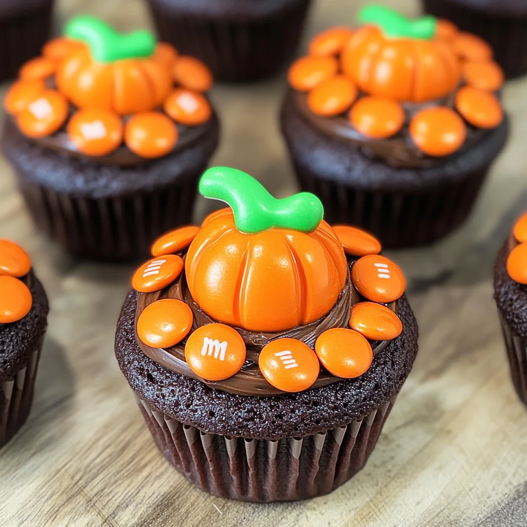 Pumpkin M&M Mini Cupcakes
