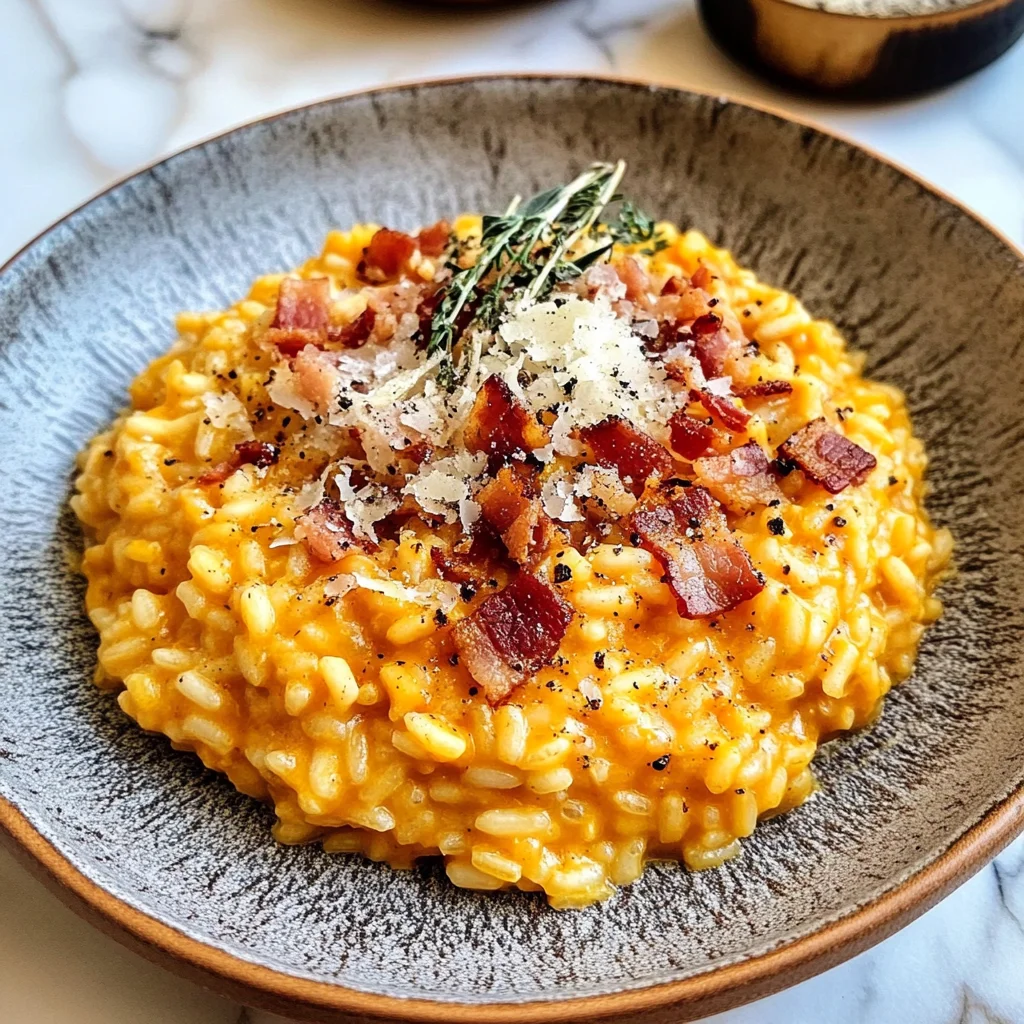Pumpkin Risotto with Bacon & Parmesan