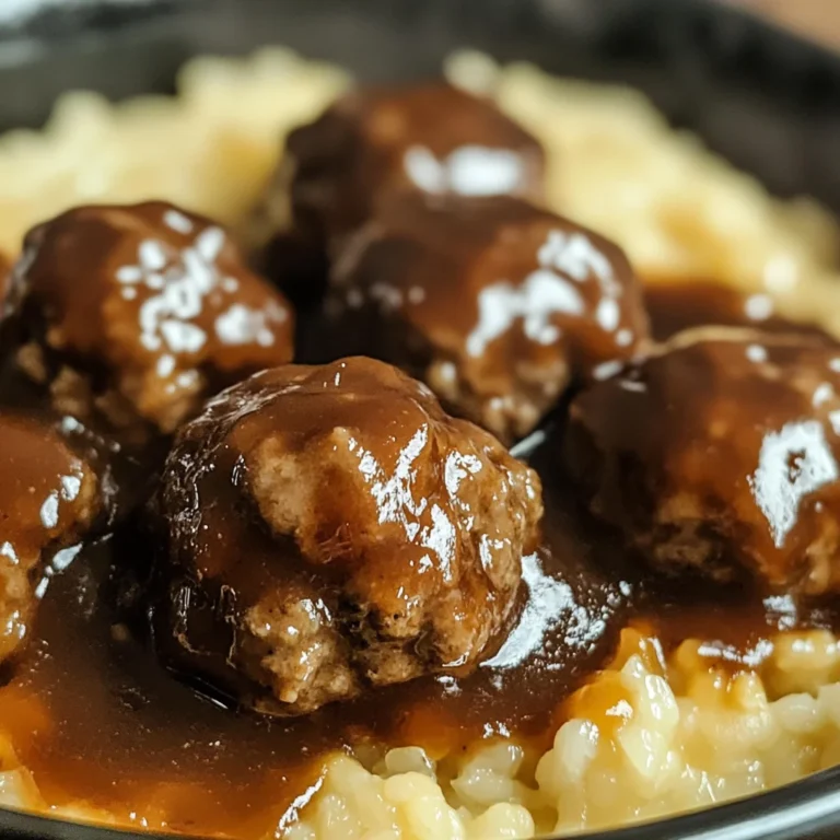 Tasty Slow Cooker Salisbury Steak Meatballs Recipe