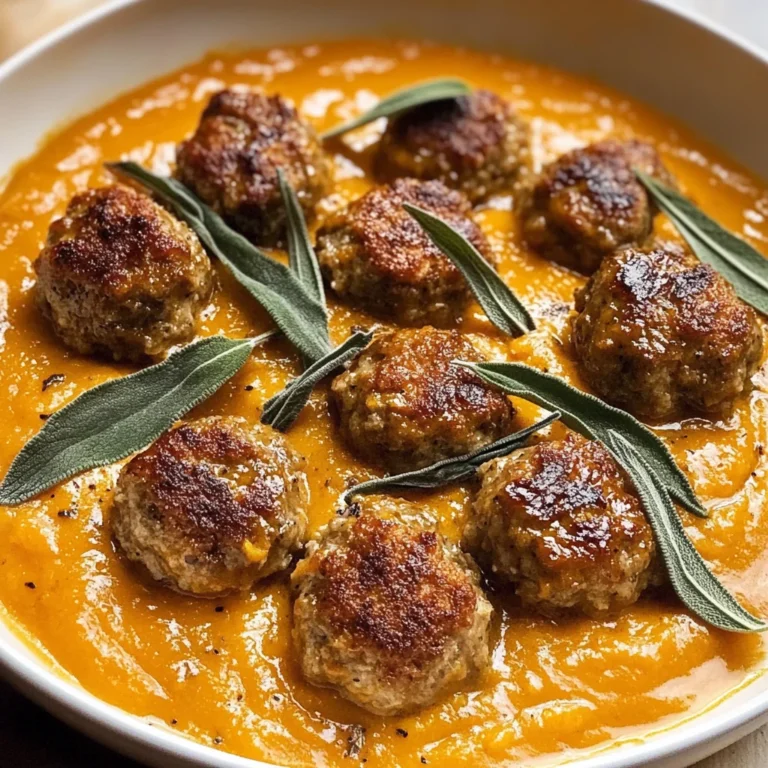 Turkey Meatballs in Pumpkin Sage Sauce