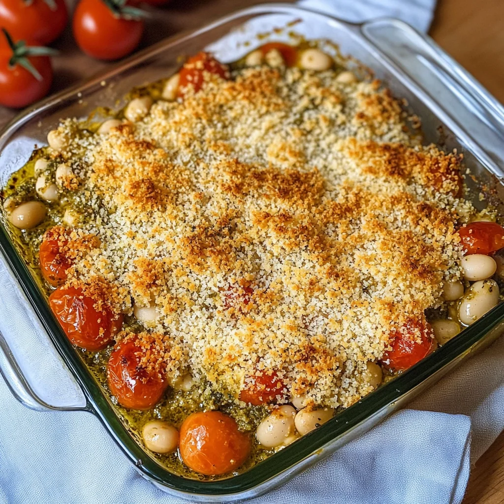 White Bean and Pesto Bake