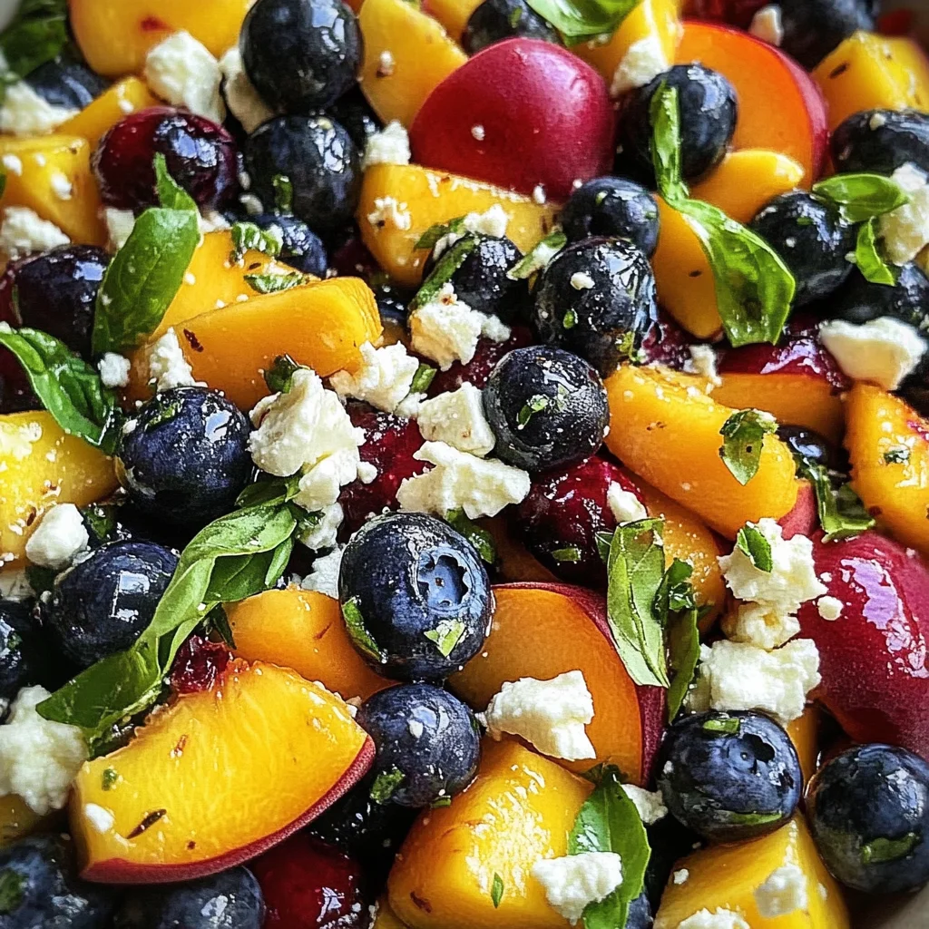 Blueberry Peach Feta Salad