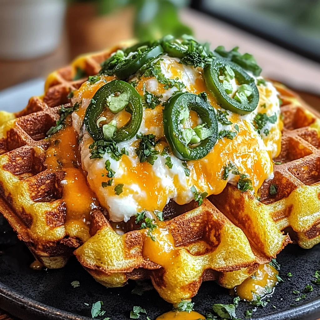 Cheddar Jalapeño Cornbread Waffles