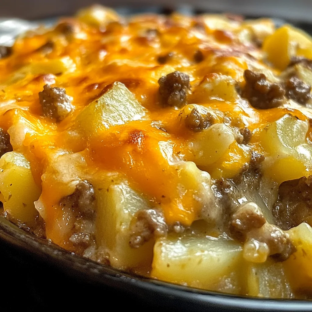 Cheesy Ground Beef & Potato Casserole
