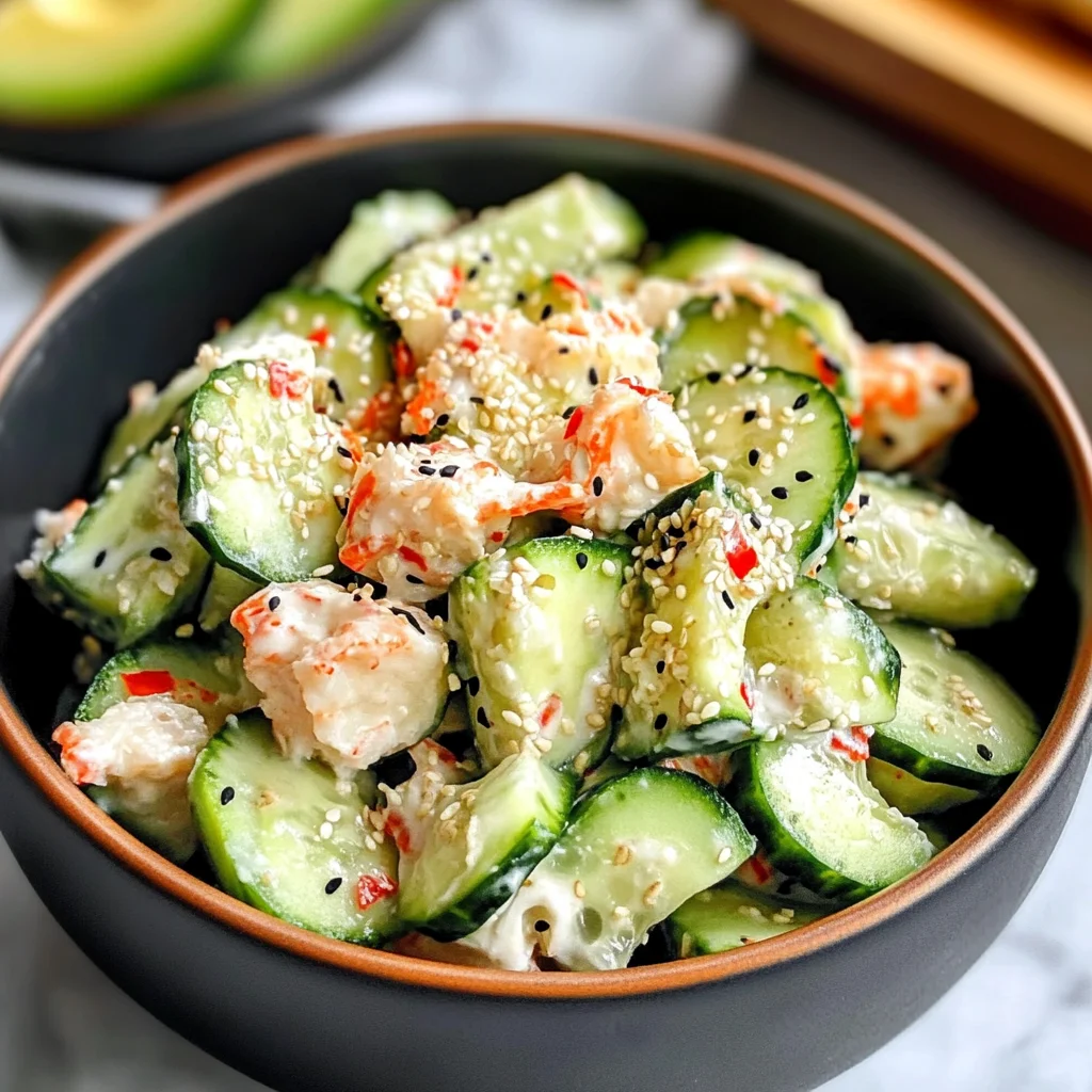 Easy California Roll Cucumber Salad