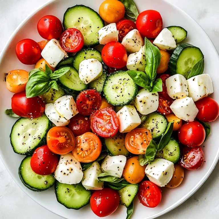 Fresh Cucumber Caprese Salad