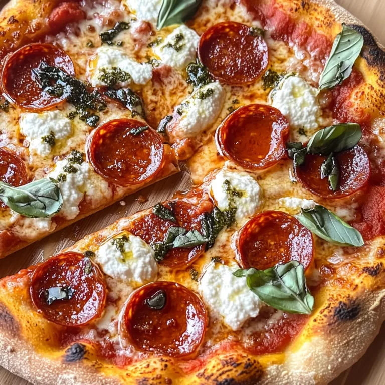 Hot Honey Pepperoni Ricotta Pizza : Sweet and Spicy