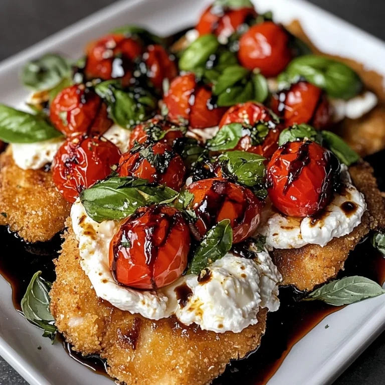 Italian Basil Chicken Cutlets with Tomato and Burrata Topping