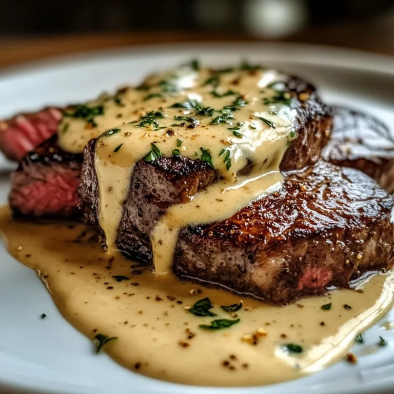 Juicy Steak with Creamy Garlic Sauce