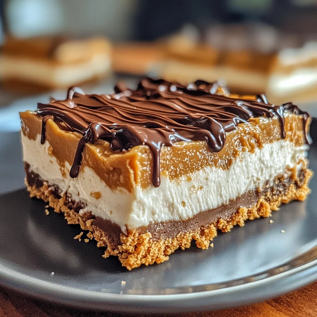No Bake Peanut Butter Cheesecake Bars