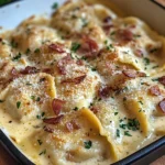 Olive Garden-Inspired Ravioli Carbonara