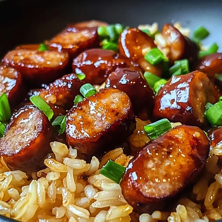 One-Pan Sweet and Tangy BBQ Sausage Rice