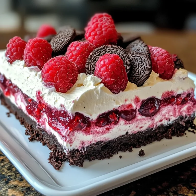 Raspberry Chocolate Lasagna Dessert