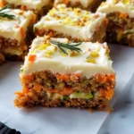 Spiced Ginger Carrot and Zucchini Bars with Lemon Cream Cheese Frosting