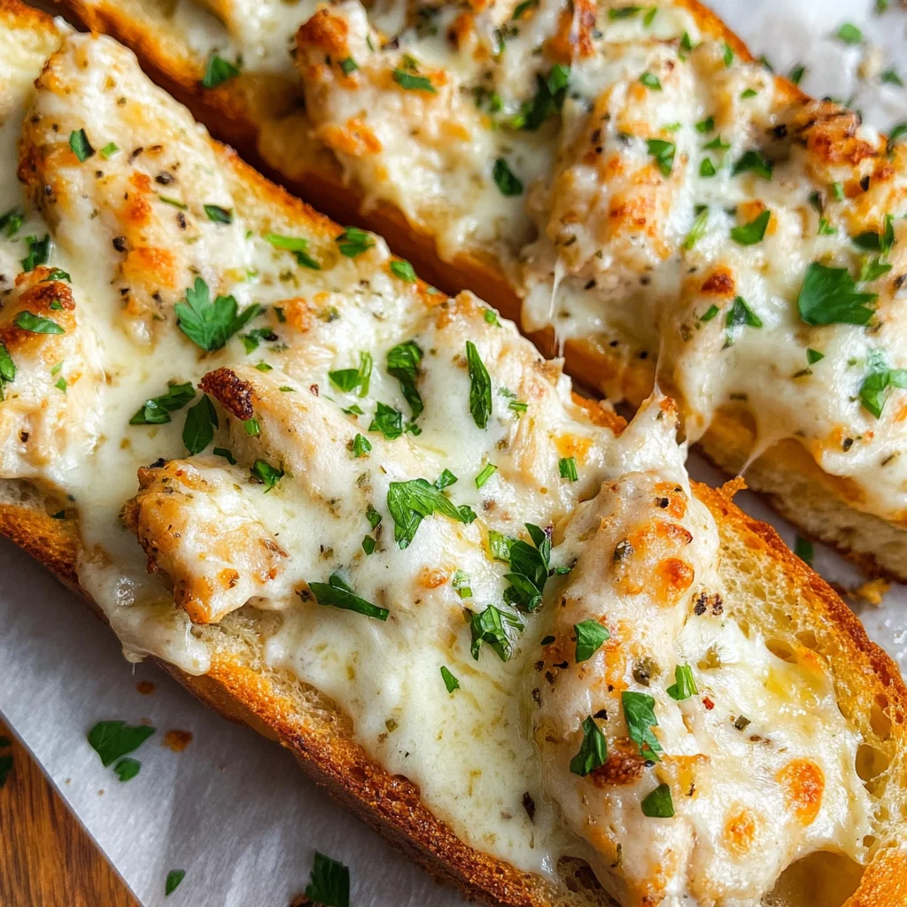 The Viral Chicken Alfredo Garlic Bread I'm Obsessed With