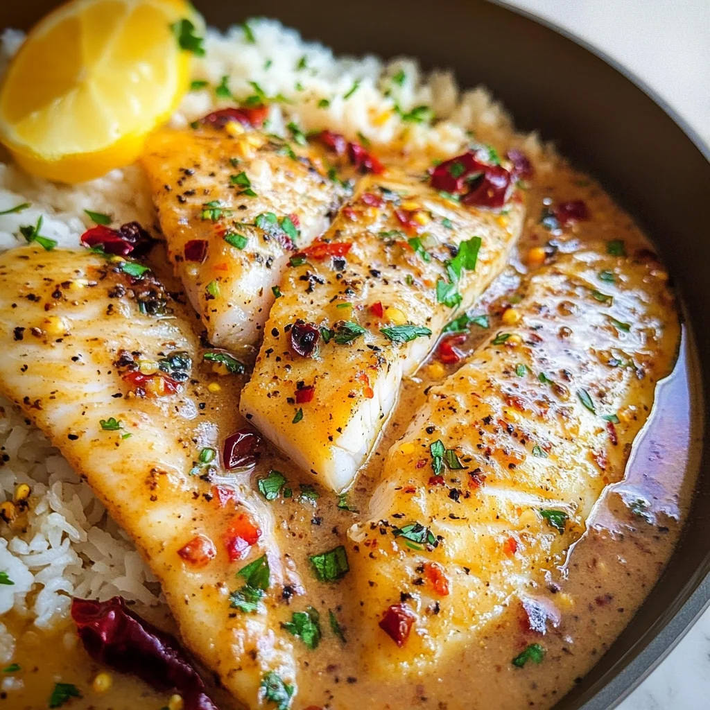 Tilapia in Roasted Pepper Sauce