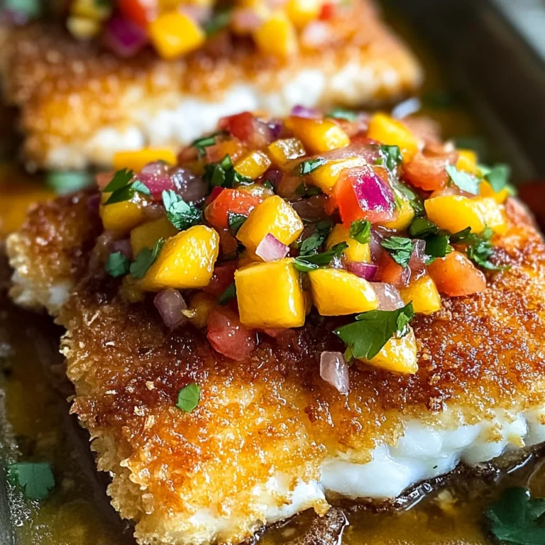 Tropical Coconut Crusted Fish with Mango Salsa