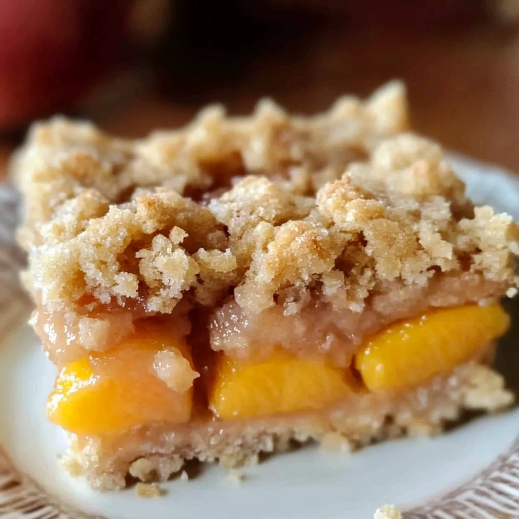 gluten free vegan peach crumb bars