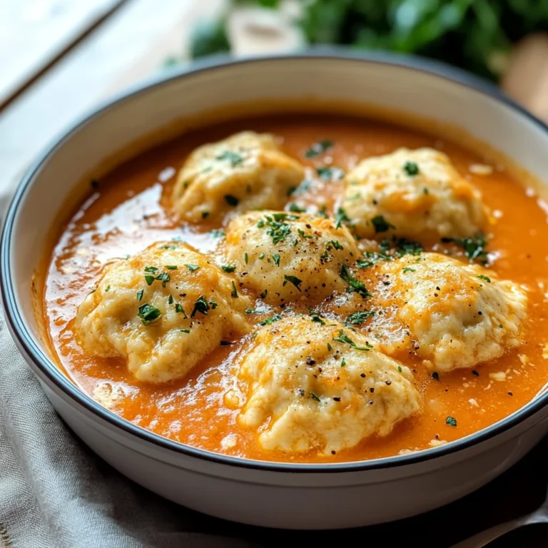 Best Tomato Soup with Cheddar Bay Dumplings