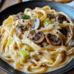 Caramelized Leek and Mushroom Gruyere Pasta