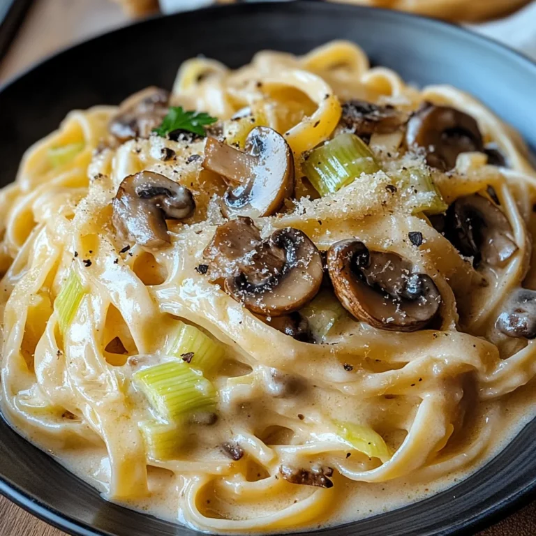 Caramelized Leek and Mushroom Gruyere Pasta