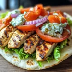 Chicken Pita Gyros with Tzatziki