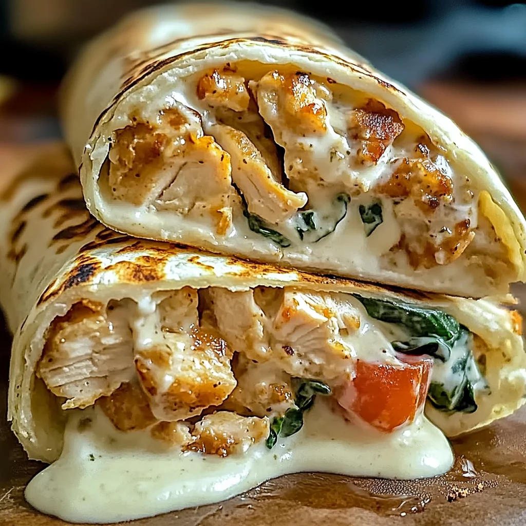 Creamy Chicken Spinach Wraps