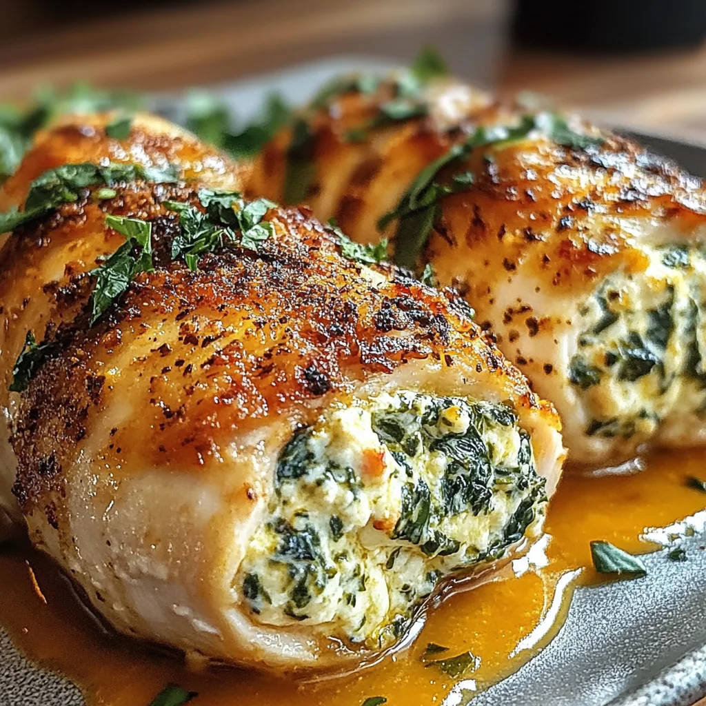 Herbed Ricotta Stuffed Chicken Rolls
