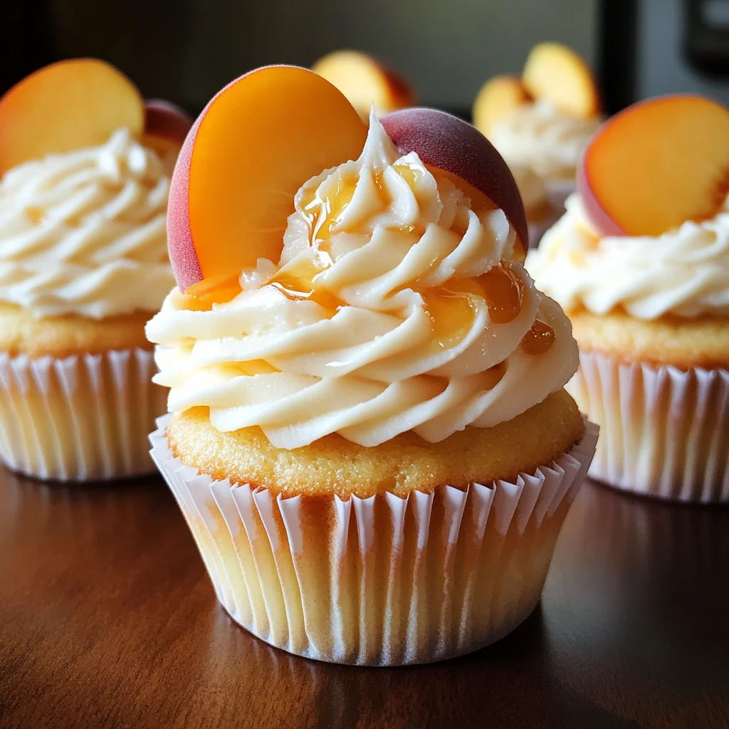Honey Peach Cream Cheese Cupcakes