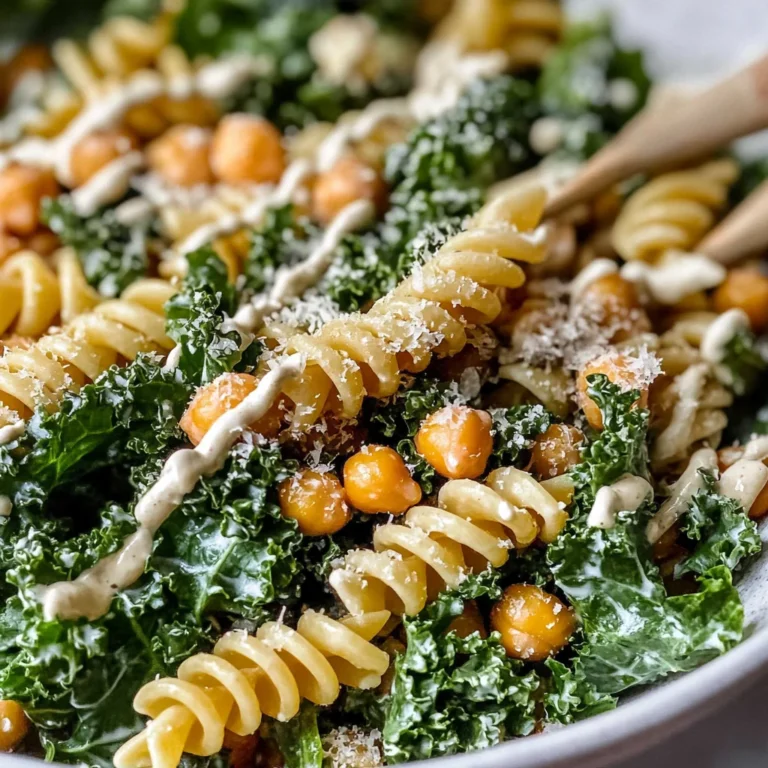 Kale Caesar Pasta Salad