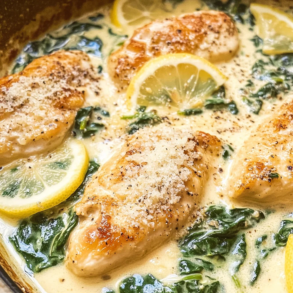 Lemon Parmesan Spinach Chicken