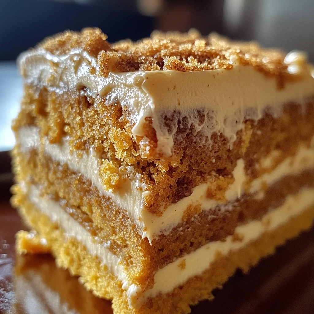 Pumpkin Spice Gooey Cake with Cream Cheese Frosting